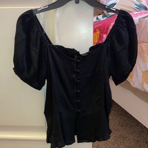 Black button down blouse